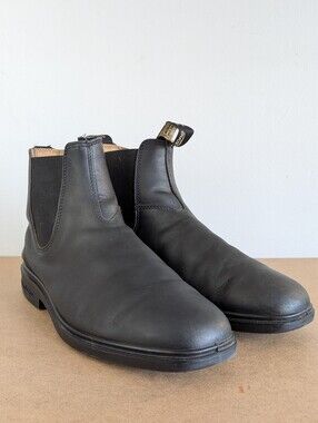 Blundstone Boots, Black Leather Slip-On, Mens US Size 10.5 (AU 9.5)